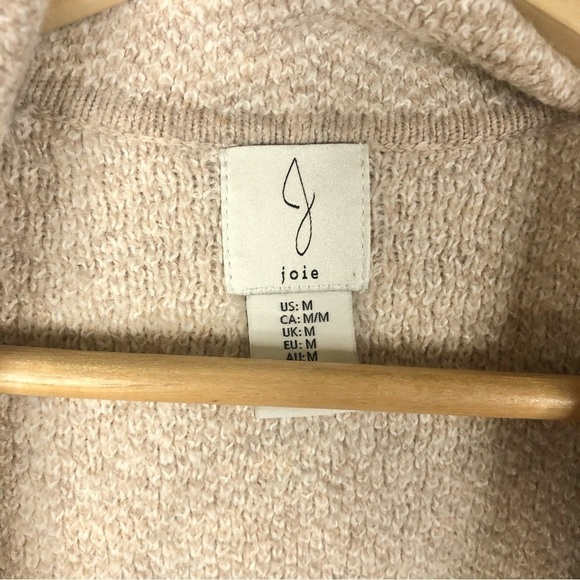 Joie Light Brown Chevron Printed Short Sleeve Cardigan Sweater M - Picture 4 of 4